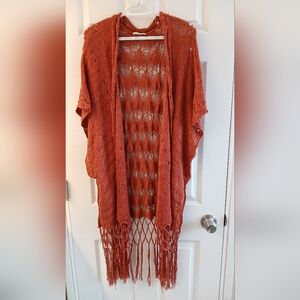 Kori Terracotta Crochet/Macramé Cardigan M/L Cottagecore Grannycore Boho